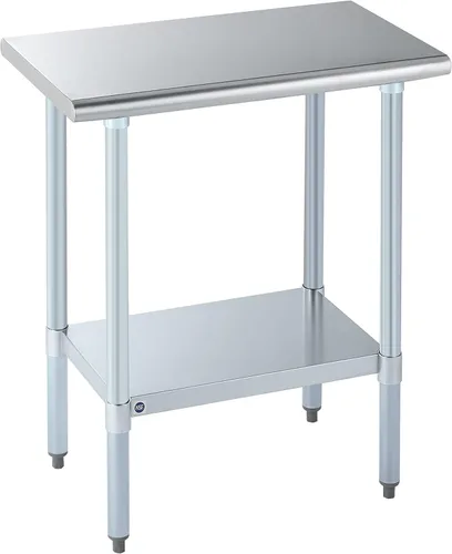 Miniatura 83 de Mesa de acero inoxidable para preparación y trabajo con protector contra salpicaduras, 24x72 pulgadas