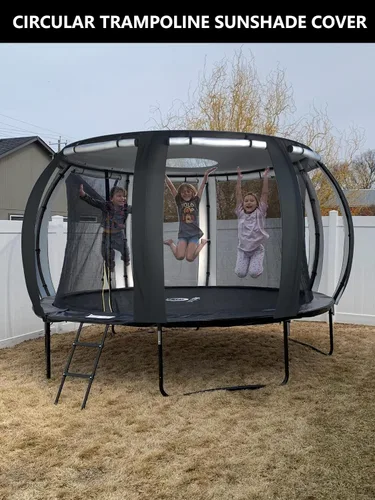 Miniatura 6 de XCZ cubierta de trampolín, tienda de trampolín, con ventanas de ventilación, diseño abierto. Adecuado para trampolines circulares de 8 pies de seis