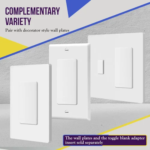 Miniatura 2 de ENERLITES - Adaptador en blanco para placas de pared decorativas, termoplástico de policarbonato irrompible, con certificación ETL, 6001-W-10