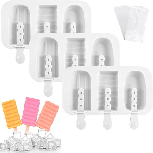 Miniatura 10 de Popsicle Mold Silicone Popsicle Molds,10-Cavity Homemade Popsicle Moulds,Easy Release Ice Pop Maker,BPA Free,with 100 Popsicle Sticks 100 Popsicle