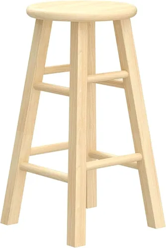 Miniatura 5 de PJ Wood Taburetes de cocina clásicos de asiento redondo de 24 pulgadas de alto para hogares, espacios de comedor y bares con asientos sin espalda, 4