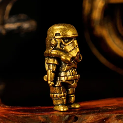 Miniatura 5 de CHOVY Figura de robot de latón antiguo, decoración retro de latón macizo pesado, escultura de arte biomecánica para coleccionistas, regalo Steampunk