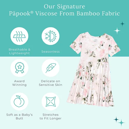 Miniatura 14 de Posh Peanut - Vestidos para niñas – Vestido suave para niña hecho con viscosa de bambú – Vestidos de otoño, primavera y verano para niñas