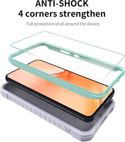 Miniatura 3 de Funda para Samsung Galaxy S22 5G (solo no es compatible con Plus o Ultra), funda de protección de grado militar con protector de pantalla HD y Verde