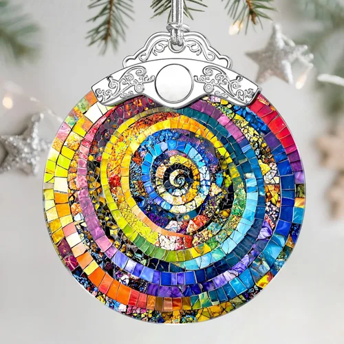 Miniatura 14 de Adorno de vitral, adorno de Navidad, adornos colgantes para decoración del hogar y adornos del árbol de Navidad, exquisita decoración navideña