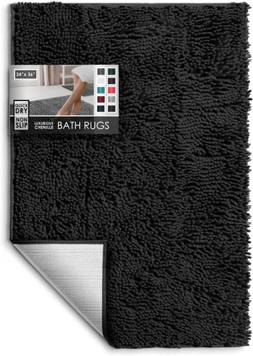 Miniatura 71 de Hearth & Harbor Alfombras de baño, tapete de baño de chenilla - Alfombras de baño lavables a máquina para baño con respaldo antideslizante de goma