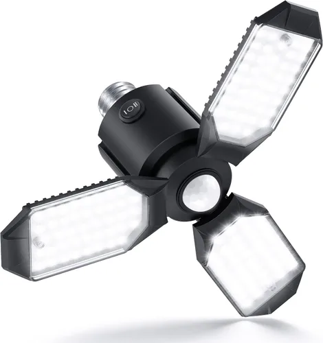 Miniatura 7 de Bombilla LED para garaje AYSEMO de 15000 lm - Luces LED de techo ajustables en 360° con 6+1 paneles deformables, 6500 K de luz diurna, base