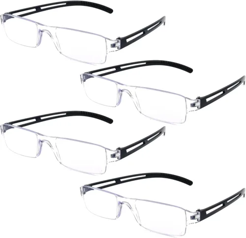Miniatura 7 de Pack 4 Rimless Reading Glasses,Blue Light Clear Frames Reader Lightweight for Men and Women
