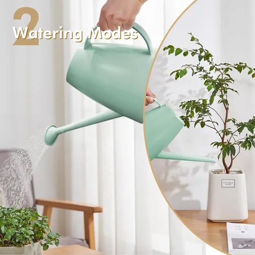 Miniatura 2 de Regadera para plantas de interior y exterior, modernas latas de riego pequeñas con boquilla extraíble, regadera de boquilla larga para plantas Verde