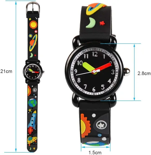 Miniatura 3 de Venhoo Relojes para niños, 3D, bonitos dibujos animados, impermeables, de silicona, para niños pequeños, regalos para profesores, para niños de 3 a