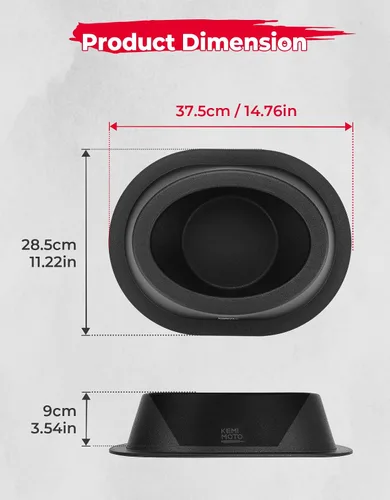 Miniatura 2 de KEMIMOTO Pares de pods para altavoces de 6x9, cajas universales para altavoces compatibles con UTV, RV, automóvil, barco, maletero, remolque, negro
