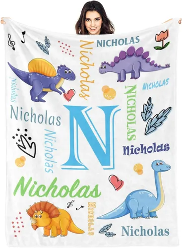 Miniatura 12 de Ships Next Day Custom Blanket with Name Personalized Throw Blanket for Baby Kid Customized Gifts for Dad, Mom, Grandpa, Grandma, Son, Daughter Algae
