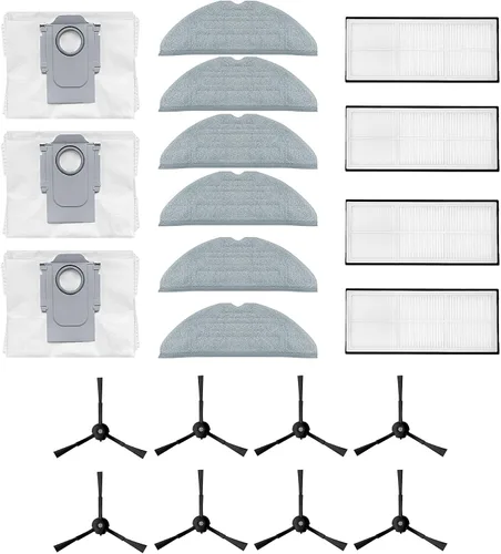 Kits de accesorios de repuesto para aspiradora Roborock S8/S8+/S8 Pro Ultra Robot (8 cepillos laterales, 4 filtros, 4 bolsas de polvo, 6 paños de