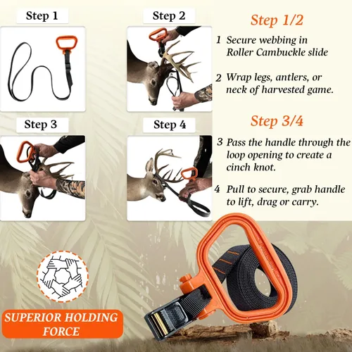 Miniatura 3 de MULTUS: Sportsman Deer Drag and Hunting Gear - Correa de amarre para tirar, accesorio de caza y equipo de caza para hombres