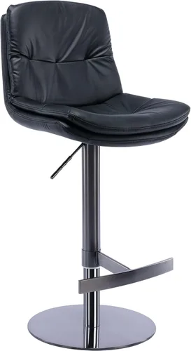 Taburetes de bar de acero inoxidable de titanio negro, grado, silla de bar de piel sintética con respaldo, altura ajustable giratoria para encimera