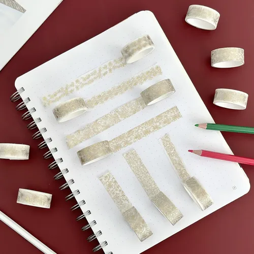 Miniatura 6 de allydrew Elegante caja de cinta washi de lámina dorada para artes y manualidades, álbumes de recortes, papelería, diario (12 rollos), floral dorado