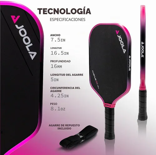 Miniatura 2 de JOOLA 3S Pickleball Paddles – Raw Carbon Fiber Surface for Power & Spin, Elongated, Wide Body & Aero Curve Designs – UPA-A Certified