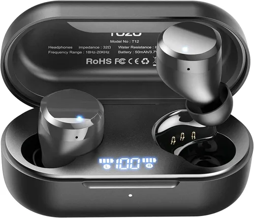 Miniatura 9 de TOZO Auriculares inalámbricos con micrófono integrado, llamadas claras, ergonómicos, ligeros, Bluetooth de 5.3 pulgadas, impermeables, sonido