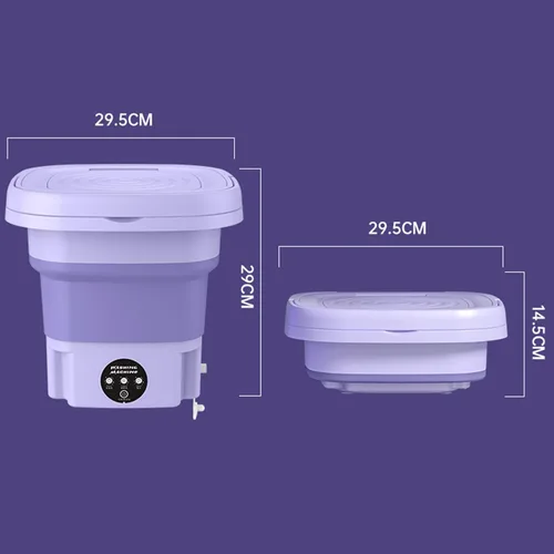 Miniatura 5 de Mini lavadora portátil para el hogar, lavadora automática plegable de 8 l con cubo de secadora rotativa, para ropa de bebé, ropa