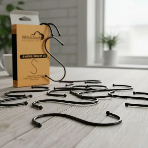 Miniatura 8 de Paquete de 30 ganchos negros en S para colgar plantas, ganchos de metal para colgar, ganchos en S para colgar resistentes, ganchos de cocina