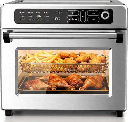 Miniatura 9 de Kismile Combo de horno tostador de freidora de aire de 18 cuartos de galón, horno de convección de encimera 12 en 1, 70 a 450 ℉, hornear, asar