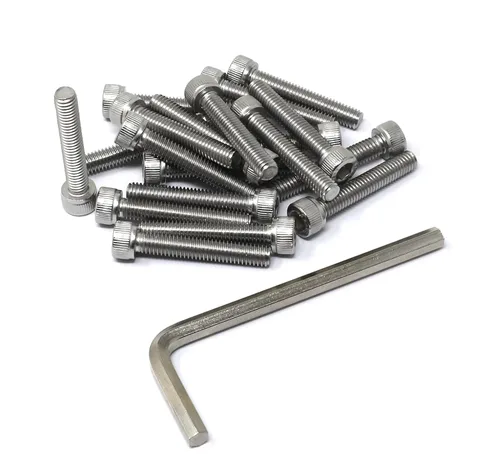 Miniatura 258 de iexcell 25 piezas M4 x 60/65/70/75/3.150 in paso de rosca 0.028 in acero inoxidable 304 cabeza hexagonal Tornillos Tornillos surtido Kit