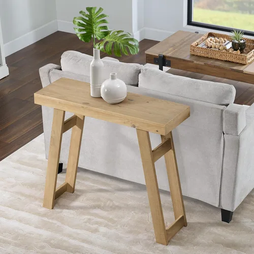 Miniatura 14 de Alaterre Furniture Lawas - Mesa consola de madera maciza – Mesa de entrada moderna de 56 pulgadas – Muebles de sala de estar de fácil montaje