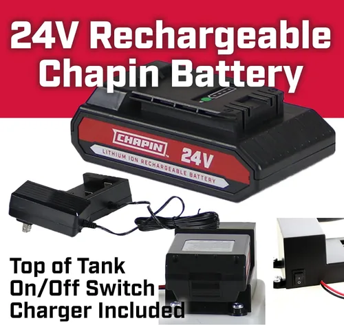 Miniatura 5 de Chapin 97024: Rociador de tanque multiusos ATV de batería recargable de 8 galones de 24 V para césped y jardín, granja y ascensos, fertilizantes