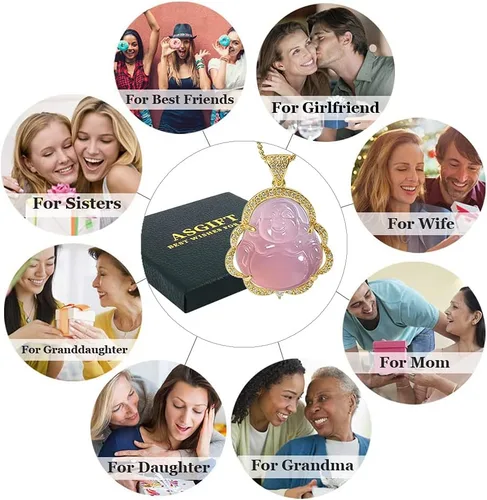 Miniatura 7 de Collar de llamativo de buena suerte, Dije de lujo de circonia cúbica con cadena chapada en oro de 18 quilates, Regalo de joyería refinada de collar