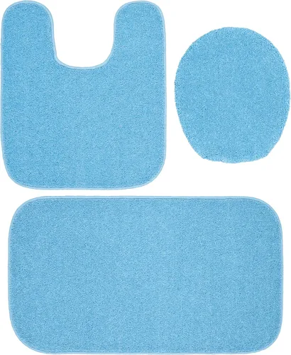 Miniatura 12 de Garland Rug Gramercy - Alfombra de baño rectangular lavable de polipropileno de felpa de 20 x 34 pulgadas, color azul lavabo, suave, absorbente