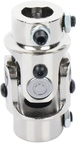 cciyu Juntas de dirección cromadas 11/16-36 Spline X 3/4 DD U-Joint Eje 3.268 in Cromado