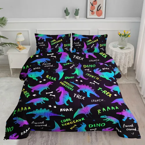 Miniatura 30 de Axolotl - Juego de ropa de cama para niños con diseño de gatos de dibujos animados tamaño individual, juego de edredón con líneas degradadas y lindo