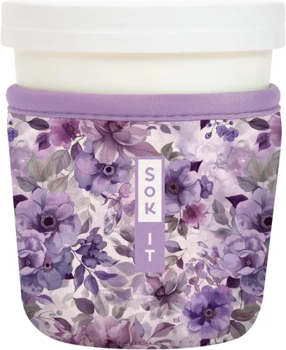 Miniatura 179 de Sok It IceCreamSok - Funda de neopreno aislada (flores abstractas, pintas de helado cónicas)