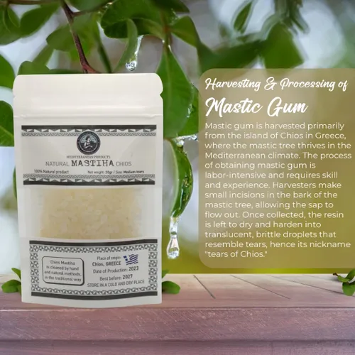 Miniatura 8 de Mastiha Chios Orgánico 20G – Goma de mastique griega 100% natural, vegana y sin gluten ni azúcar, resina auténtica de lágrimas de mastique