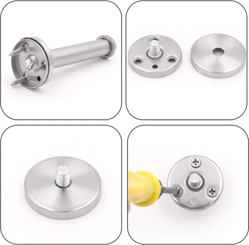 Miniatura 3 de KINJOEK 12 ganchos para toallas de baño de 4 pulgadas, ganchos resistentes para bata de montaje en pared, gancho de acero inoxidable cepillado