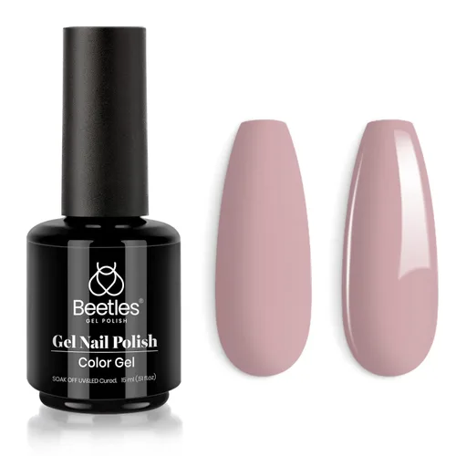Miniatura 153 de Beetles - Esmalte de uñas en gel perla, 0.5 onzas (15 ml), con nubes arremolinadas, blanco perla brillante, perlas nacaradas iridescentes, manicura