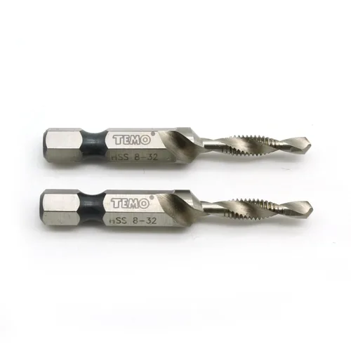 Miniatura 9 de TMAX Broca combinada de 2 piezas 1/4-20 y grifo multiuso desbarbado avellanador hexagonal