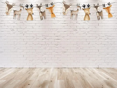 Miniatura 2 de Cartel de cumpleaños de ciervos: guirnalda de ciervos escandinavos boho para baby shower, suministros de fiesta de animales nórdicos, decoraciones