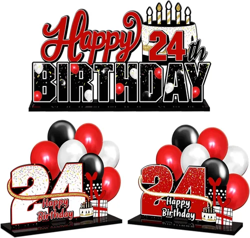 Miniatura 82 de LINGTEER Feliz 10º Cumpleaños Juego de Centros de Mesa de Acrílico Azul para Mesa - Brindemos por Diez Años Decoraciones de Regalo de Fiesta de 10º
