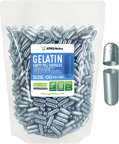 XPRS Nutra Cápsulas Vacías Tamaño 00 - 1000 Cápsulas Vacías de Gelatina - Relleno de Cápsulas DIY - Cápsulas de Gel Rellenables para Suplementos DIY