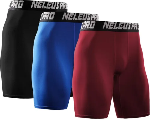 Miniatura 17 de NELEUS Paquete de 3 pantalones cortos de compresión para hombre