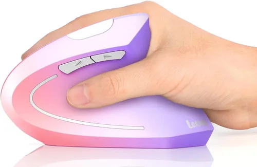 Miniatura 10 de Lekvey Ratón ergonómico, ratón vertical inalámbrico, ratón recargable óptico 2.4G para túnel carpiano: 800/1200/1600 DPI, 6 botones, para laptop