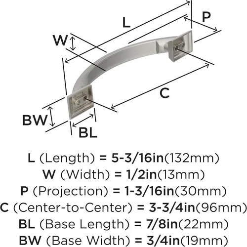 Miniatura 6 de Amerock Candler - Tirador de electrodoméstico (centro a centro, cobre cepillado), BP29355G10, 120.00 volts Níquel Satinado
