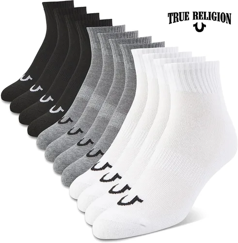 Miniatura 2 de True Religion Mens Socks 6 & 12 Pairs Ankle Socks for Men Quarter Premium Athletic Men's Socks, Shoe Size 8-12