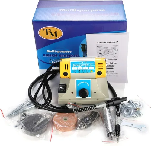 Miniatura 7 de JIAN YA NA Pulidora del torno del banco de la máquina 110V 350W TM-2 del almacenador intermediario de pulido de roca de la joyería