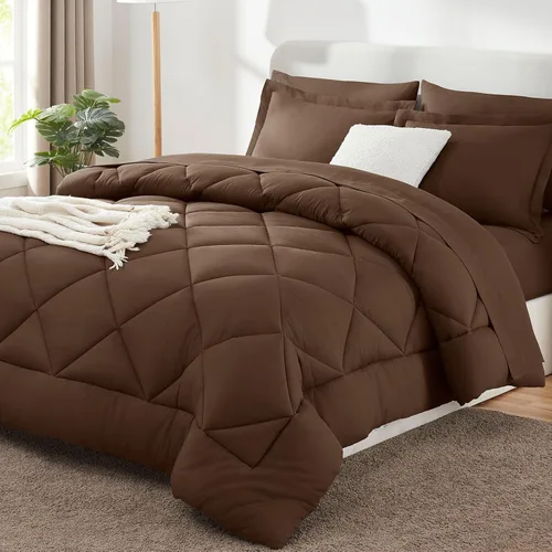 Miniatura 28 de CozyLux - Juego de edredón en una bolsa, para dormitorio universitario, todas las estaciones, edredón, sábanas y fundas para almohada y decorativas