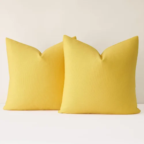 Miniatura 29 de Mixhug Juego de 2 fundas de almohada decorativas de lino para sofá y cama, cojín lumbar, color marrón claro, 12 x 20 pulgadas