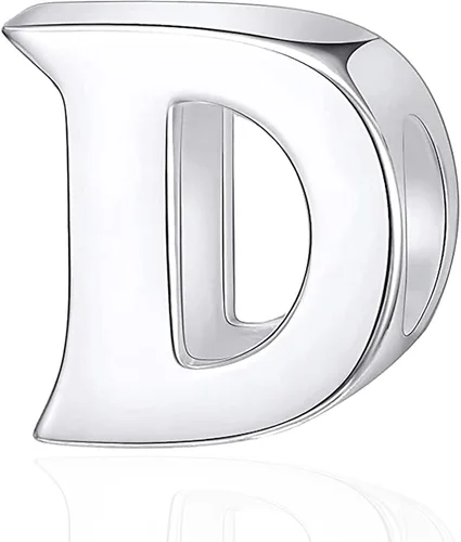 26 dijes de letras, cuentas de plata de ley 925 pulida con inicial del alfabeto A-Z, se adapta a pulseras con nombre europeo, regalo para madre,