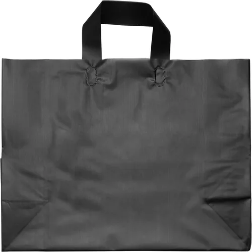 Miniatura 6 de Prime Line Packaging Bolsas de compras de plástico con asas para pequeñas empresas, bolsas negras esmeriladas, mercancía, venta al por menor