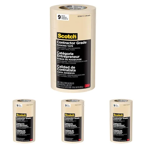 Miniatura 19 de Scotch Cinta de enmascarar grado contratista, 2.38 cm x 54.95 mts (0.94 pulgadas x 60.1 yardas) (540 yardas en total), 2020, 9 rollos